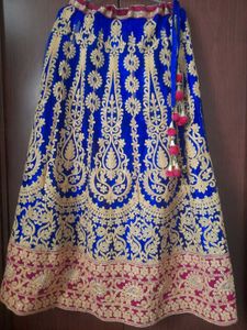 Royal Blue Embroidered Lehenga only