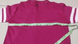 Pink T-Shirt with White Stripes