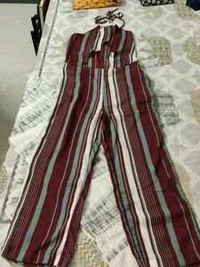 Striped halter neck Jumpsuit