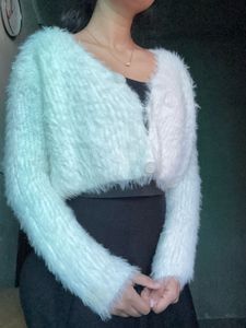 Cozy White fur crop Sweater