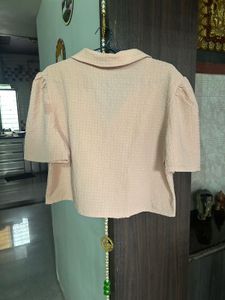 Zudio Textured Peach Shirt – Size S 🌸