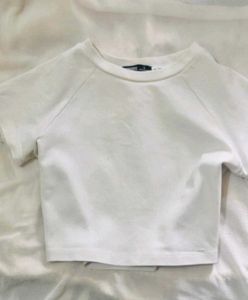 White Cropped Body Fitted Baby Tee