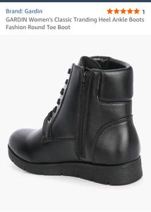 Black Lace-Up Heeled Ankle Boots