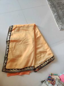 Elegant Peach Saree with Sequins