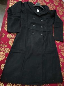 Elegant Black Double-Breasted Coat