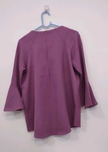 Elegant Purple Bell Sleeve Top