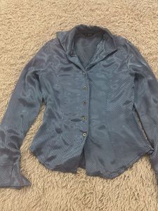 Striped Button-Up Blouse