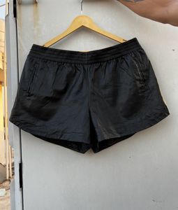 Mid Waist Leather Shorts