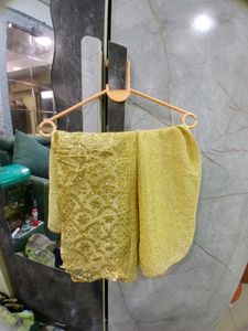 Vibrant Red Bandhani DupattaAnd Gold Stolei
