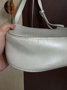 Mango Sea Green Baguette Shoulder Bag