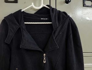 Black Zip-Up Hoodie Jacket