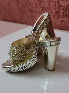 Golden Platform Heels- Price Drop