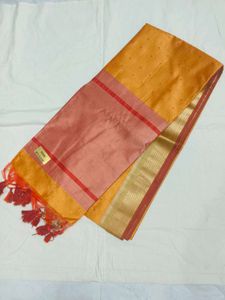 Elegant Yellow Saree with Red Border