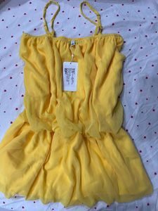 Vibrant Yellow Flowy Summer Dress