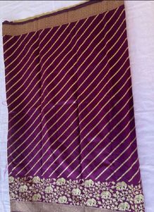 Elegant Purple Striped Saree