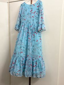 Beautiful Blue Floral Maxi Dress