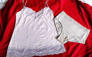 Lace Trim Cami Top With Penty