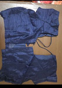 Elegant Blue Saree with Golden Border