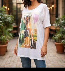 🔥SALE🔥Only Brand White Printed T Shirt L Size