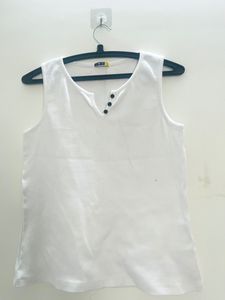 White Ribbed Cami Top