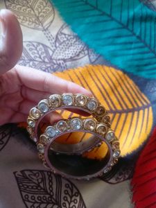 Golden Silver Stone Bangle