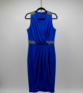 Express Blue Sleeveless Sheath Dress