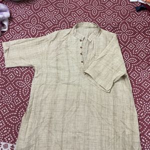 Elegant Beige Linen Kurta