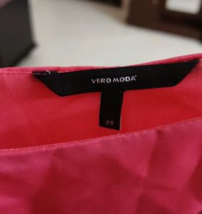 Vero Moda Pink Ruffle One-Shoulder Dress