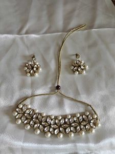 Elegant Pearl & Crystal Necklace Set