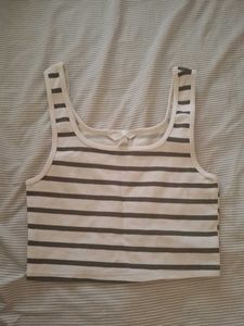 H&M Striped Cropped Tank Top