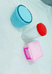 Set of 3 Plastic Storage Containers