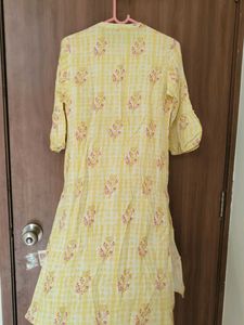 Yellow Floral Print Kurta