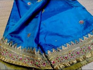Blue wedding pure kanjeevaram silk saree