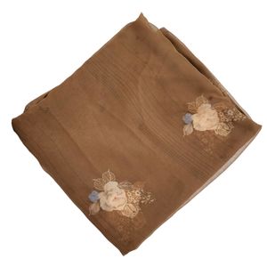 Brown Chiffon Saree