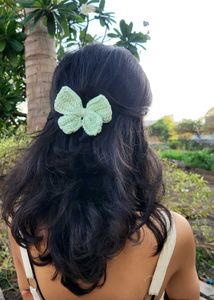 crochet bow hair clip🎀