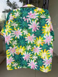 Men's Green Floral Short Sleeve Shirt
