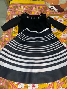 Chic Black & White Striped Dress