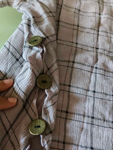 Mauve Top With Black Checks Print U&amp;D, Back Slit