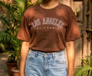 Black "California West Coast" Cropped Tee
