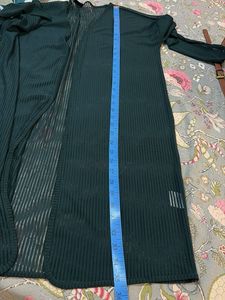 Green Ribbed Long jacket