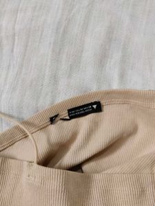 Nude Ribbed Top with Straps