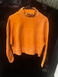 Orange Adidas Cropped Sweatshirt