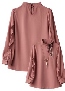 Ruffle Sleeve Blouse with Scarf & Necklace