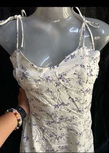Floral Print Mini Dress with Tie Straps