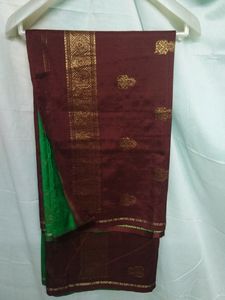 Green Maroon Pattu Saree
