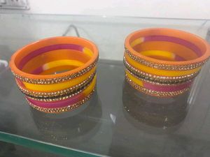 Designer Kundan &amp; Stone Bangles Set rajputi