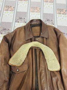 BILTMORE Men's Brown Leather Bomber Jacket