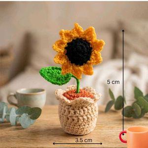 Crocheted Sunflower Pot