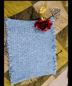 Smocked Baby Blue Top and black tune to