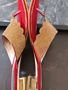 Red &amp; Gold Embellished heels